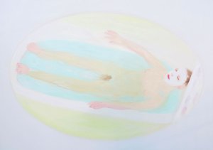 Big bath with white mask, 2019.